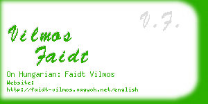 vilmos faidt business card